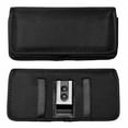 thumbnail image 1 of Nylon Cellphone Holster for Samsung Galaxy A32 A33 A53 A54,S22+,S23 FE,iPhone 11 Pro Max,XS Max,TCL ION X ION V - Horizontal Case Canvas Waist Carrying Pouch with Belt Clip/Loops,Black, 1 of 9