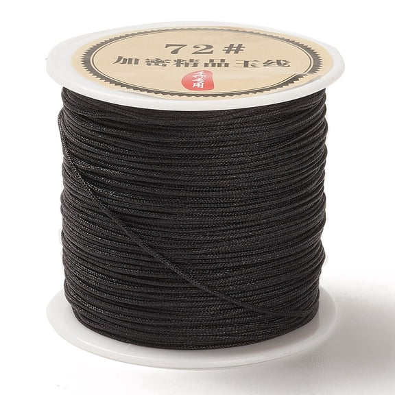 Nylon Chinese Knot Cord Nylon Jewelry Cord for Jewelry Making Black 0.8mm 38~40m/Roll