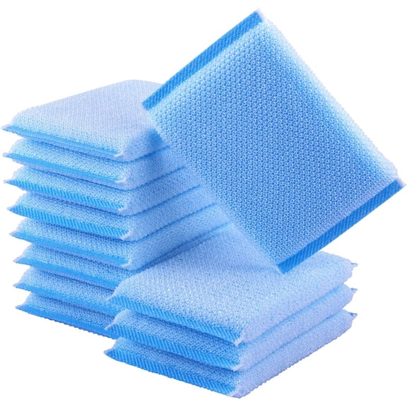 Nylon Cleaning Scrub Pad, Reusable Dishwashing Sponge, All-Purpose Scouring Pads for Kitchen and Bathroom