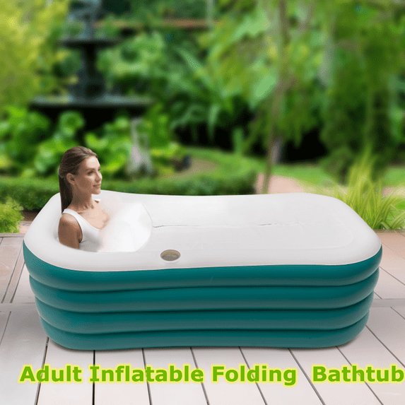 Nylon Cloth PVC Pearl Cotton 59.84" x 32.28", 66gal Rectangular Folding Bathtub