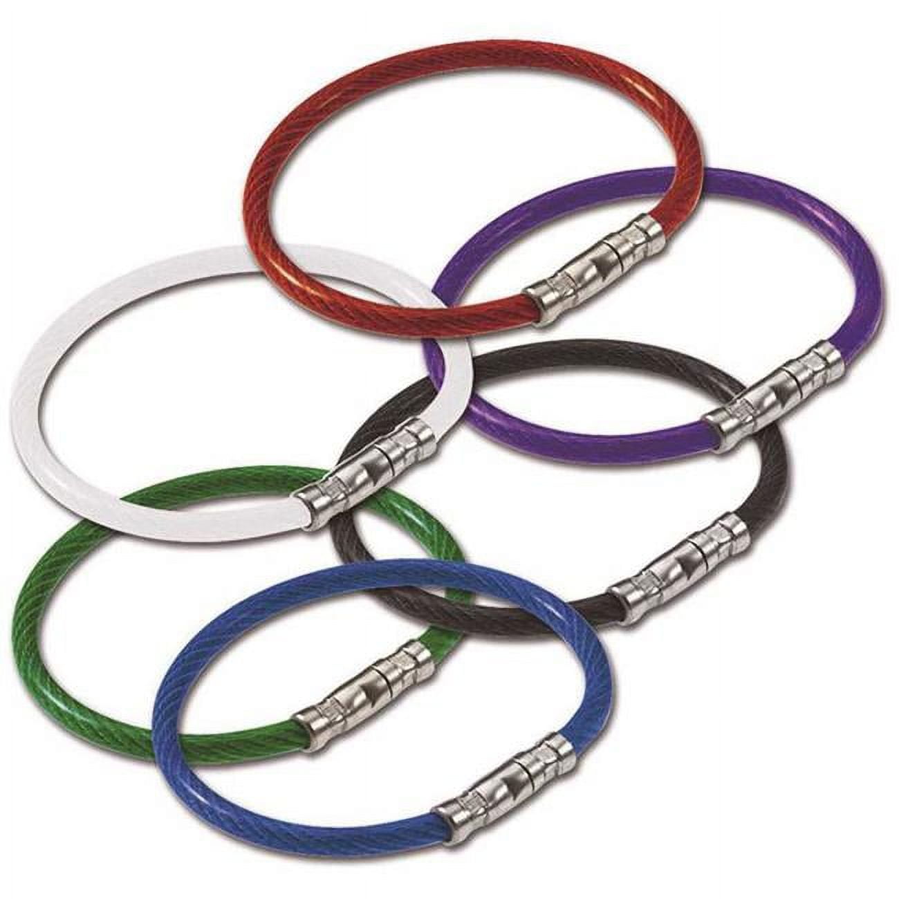 Nylon Coated Twisty Key Ring, Assorted Color