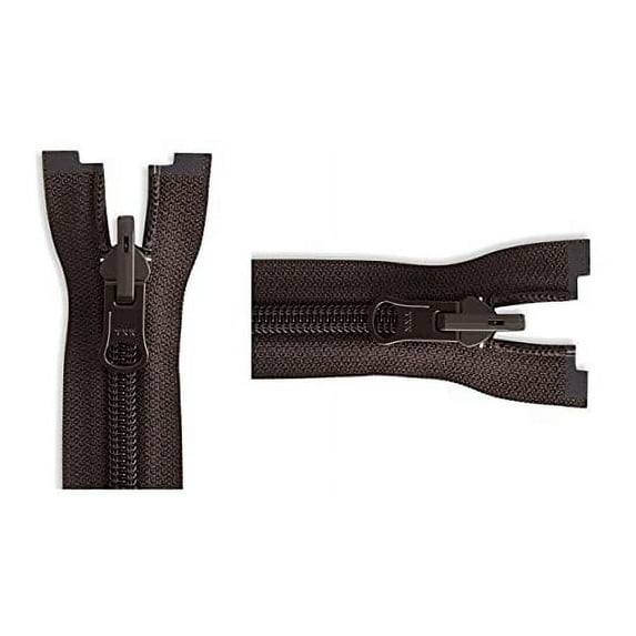 Nylon Coil #8 YKK Heavy Duty Jacket Separating Reversible Zipper - Choose Your Length - Color: Brown #570 - Made in The United States (1 Zipper Per Pack)