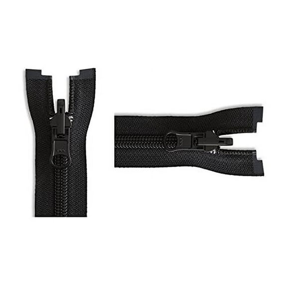 Nylon Coil #8 YKK Heavy Duty Jacket Separating Reversible Zipper - Choose Your Length - Color: Black - Made in The United States (1 Zipper Per Pack)