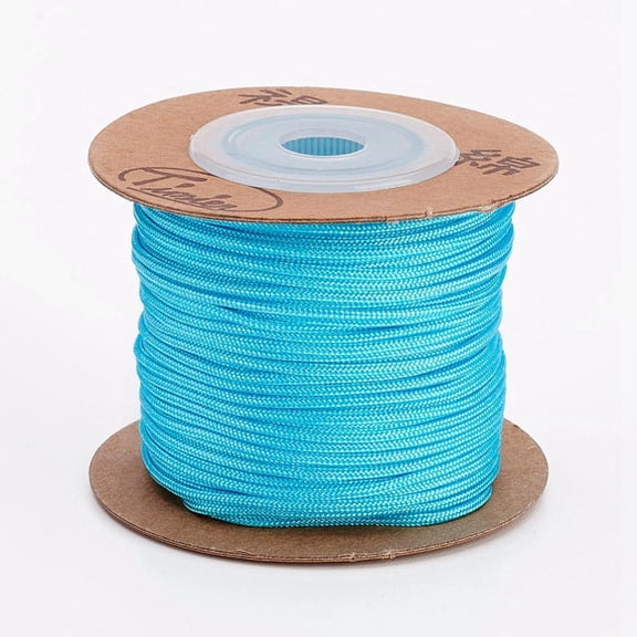 Nylon Cords String Threads Cords Round Deep Sky Blue 1.5mm about 27.34 yards(25m)/roll