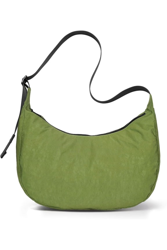 Nylon Crescent Bag - Casual Shoulder Crossbody with Adjustable Strap & Dual Interior Pockets