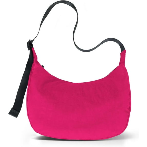 Nylon Crescent Bag - Casual Shoulder Crossbody with Adjustable Strap & Dual Interior Pockets
