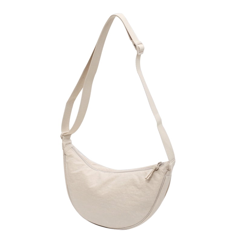 Moyyi Crescent Bag Crossbody, Large Lightweight Nylon Dumpling Bag for Women, Adjustable Strap Half Moon Bags