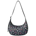thumbnail image 1 of Nylon Crescent Bag for Women Men Trendy, Floral Medium Crossbody Dumpling Bags with Adjustable Strap Lightweight Travel Shoulder Tote Half Moon Hobo Bag, 1 of 5