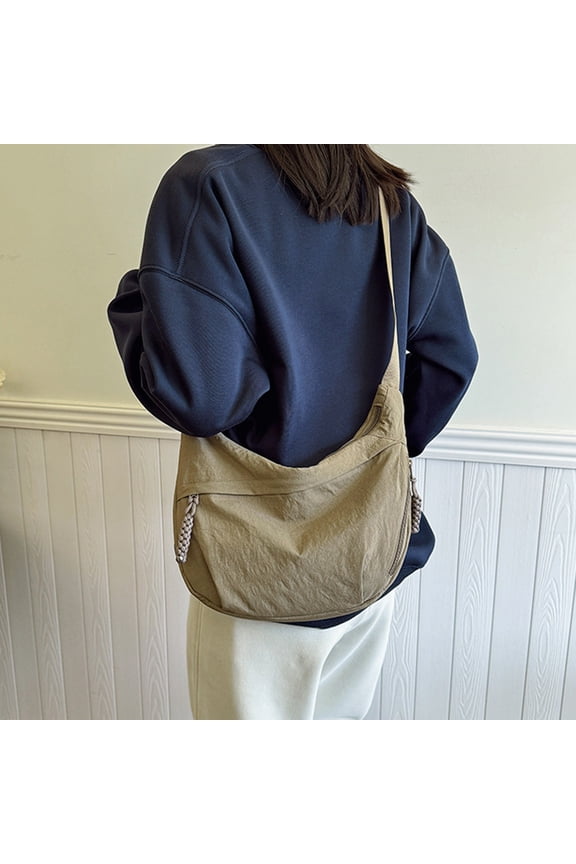Nylon Crescent Crossbody Bag for Women Purses Trendy Men,Small Travel Sling Bag Hobo