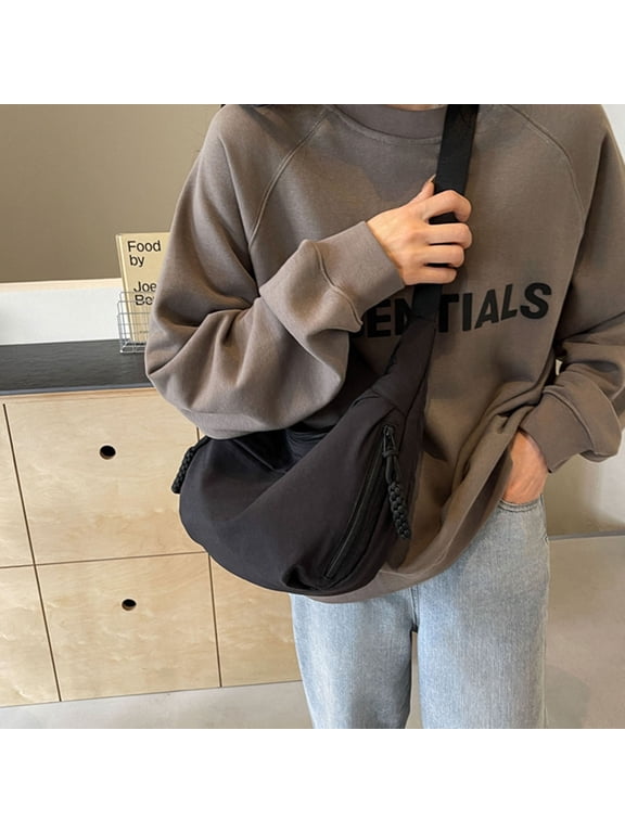 Nylon Crescent Crossbody Bag for Women Shoulder Tote Handbag Casual Sling Bag Dumpling Purse Bag for Outdoor Travel