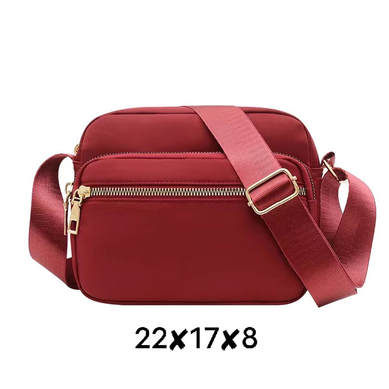 Nylon Crossbody Bag For Women Waterproof Lightweight Casual Shoulder Bookbag Purse Bag,22*17*8cm