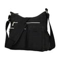 thumbnail image 1 of Nylon Crossbody Bag, Multi Compartment Shoulder Bag, Large Capacity Casual Daypack for Travel, 1 of 3