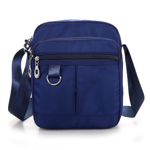 Nylon Crossbody Bag Multi Compartment Shoulder Pack | Lightweight Casual Sling Purse for Travel | Medium Size Chest Waist Pack with Zippered Pocket