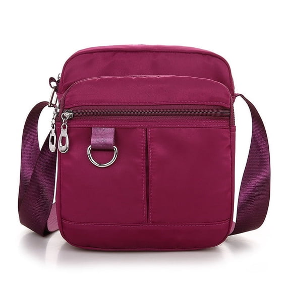 Nylon Crossbody Bag Multi Compartment Shoulder Pack | Lightweight Casual Sling Purse for Travel | Medium Size Chest Waist Pack with Zippered Pocket