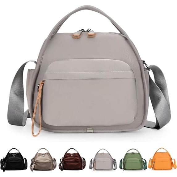 Nylon Crossbody Bag for Women Lightweight Large Capacity Shoulder Handbag with Top Handle Anti-Theft Multi-Pocket Zipper Purse for Travel Daily Commute