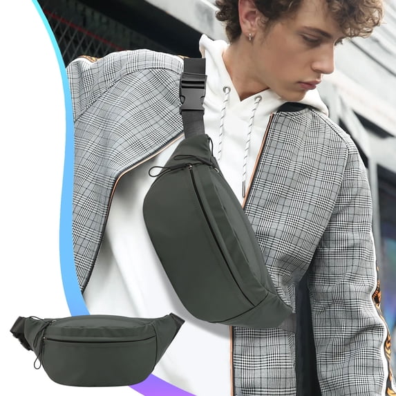 Nylon Crossbody Bag for Men Women Sling Chest Pack Lightweight Multipocket Casual Travel Fanny Pack Shoulder Purse