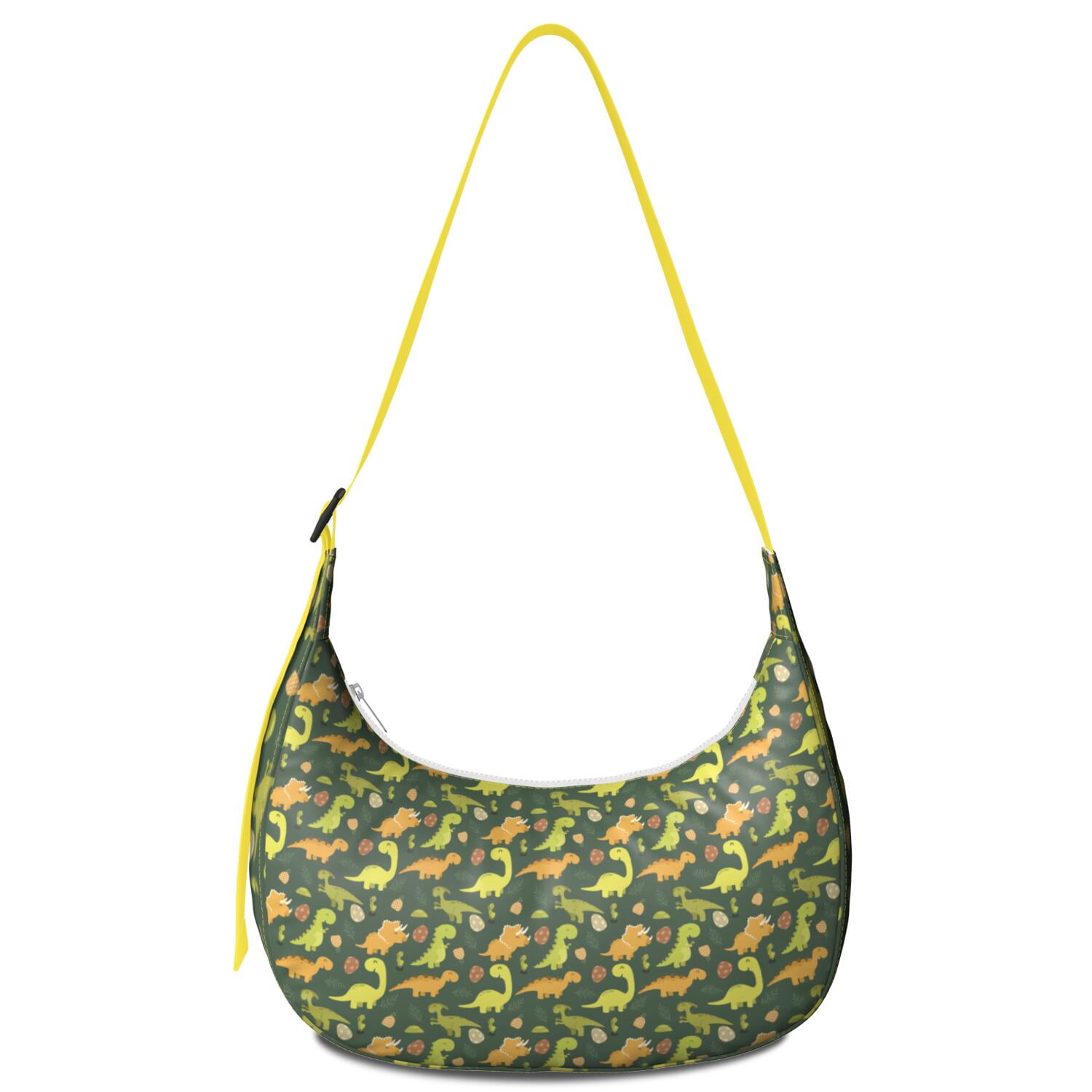 Nylon Crossbody Bag for Women – Adjustable & Lightweight, Artistic Dinosaur Illustration, Modern Minimalist Dinosaur Lover Style, Durable Purse