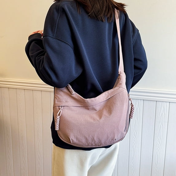 Nylon Crossbody Bag for Women Shoulder Tote Handbag Casual Sling Bag Dumpling Purse Bag for Outdoor Travel