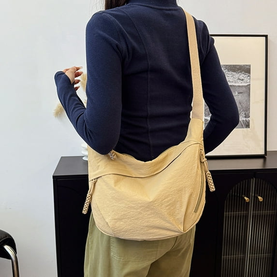 Nylon Crossbody Bag for Women Shoulder Tote Handbag Casual Sling Bag Dumpling Purse Bag for Outdoor Travel