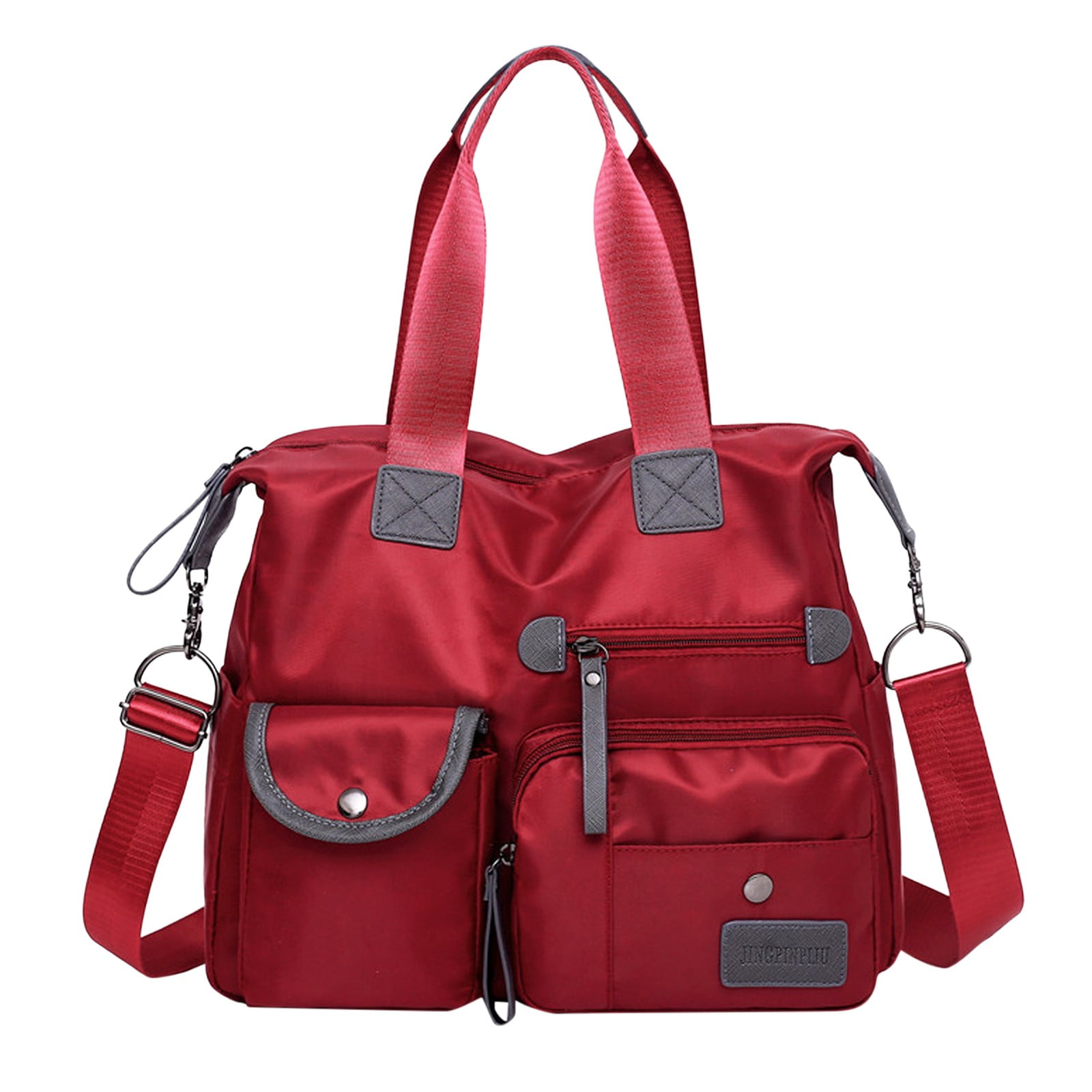 Nylon Crossbody Bags for Women Trendy Purses and Handbag Travel Large Cross Body Bag Retro Totes Anti Theft Shoulder Bag for Ladies with Multi Pocket Red