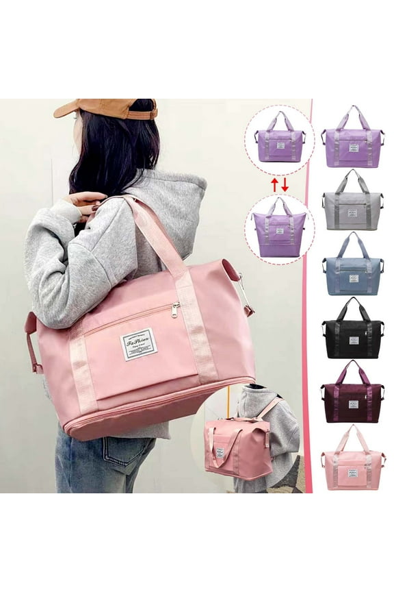 Nylon Crossbody Shoulder Bag | Expandable Lightweight Tear-Resistant Travel Organizer | Foldable Handheld Backpack Convertible | 42 x 28 x 22 cm | Multi-Color