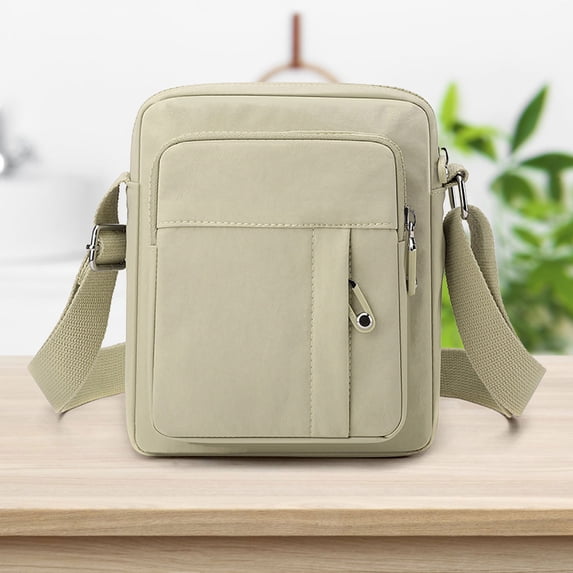 Nylon Crossbody Shoulder Bag for Women with Adjustable Strap, Lightweight Multi Pocket Purse for Summer Travel and Everyday Use