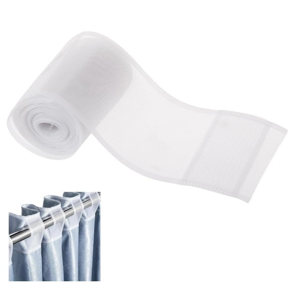 Nylon Curtain Tape Ribbon for Curtain Decoration Flat White 4 inch(102mm)