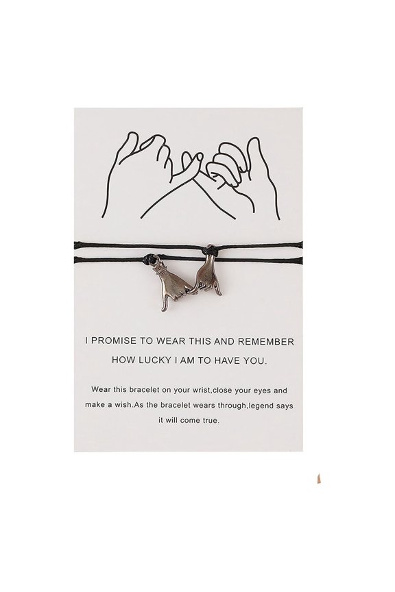 Nylon Distance Matching Bracelet with Wax Rope,Alloy Charm Jewelry for Couples and Friends,Adjustable Sliding Knot for Adults,Great for Graduation and Mother Day
