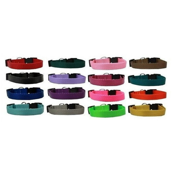 Nylon Dog Collar Bulk Packs Assorted Colors Choose Size & Amount Rescue Shelter (Small 10 - 14 Inch,15 Collars)