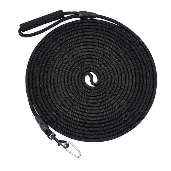 Nylon Dog Leash Slip Rope 32 Feet Lead Leash Strong Heavy Duty Rope with Spring Gate Clasp for Medium Large Dogs BlackDIY
