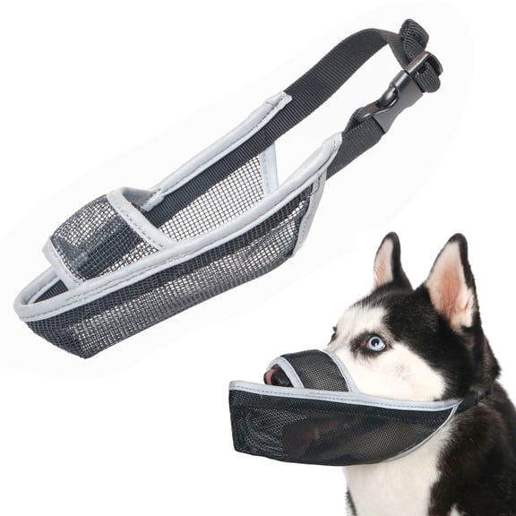 Nylon Dog Muzzle for Small Medium Large Dogs Poodle Labrador Golden Retriever Doberman, Air Mesh Breathable and Drinkable Pet Mouth Guard for Anti-Biting Chewing Scavenging(Black,M)