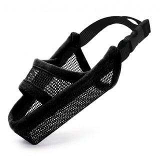 Nylon Dog Muzzle, Soft Air Mesh Breathable Guard, Allows Drinking, Anti-Biting Chewing Scavenging for Small Medium Large Dogs, Black, Size M