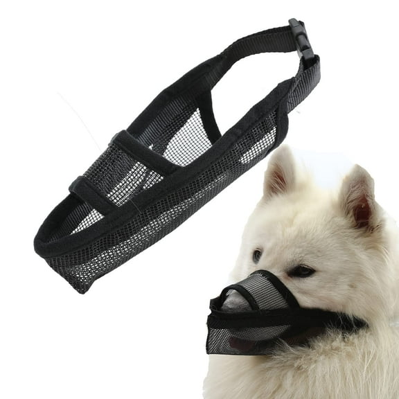 Nylon Dog Muzzle for Small Medium Dogs, Air Mesh Breathable and Drinkable Pet Muzzle for Anti-Biting Anti-Barking Licking (M,Black)