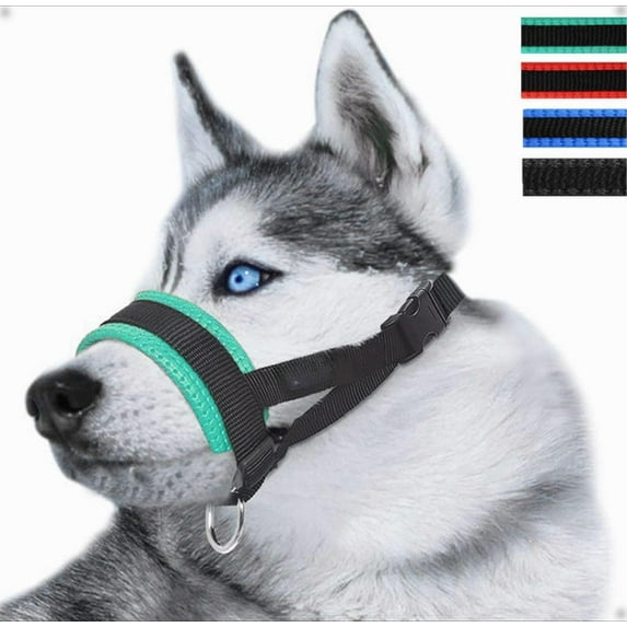 Nylon Dog Muzzle for Small,Medium,Large Dogs Prevent from Biting,Barking and Chewing,Adjustable Loop