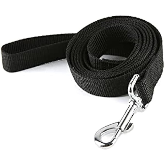 Nylon Dog Training Leash, Traction Rope, 4/5/6 Feet Long, 3/4 Inch 1 Inch Wide, for Small and Medium Dogs (1'' x 5 FT, Black)