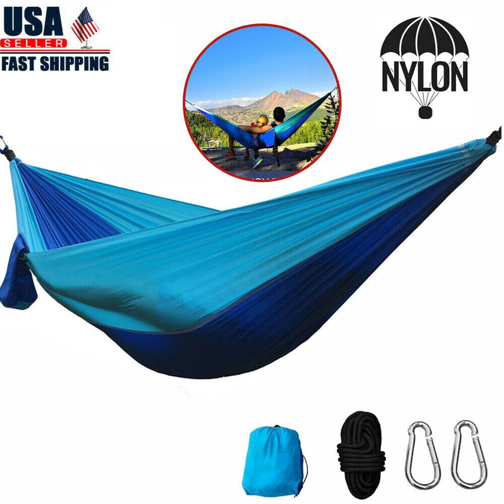 Nylon Double Hammock Chair Bed Outdoor Sleeping Gear + Tent Tarp for