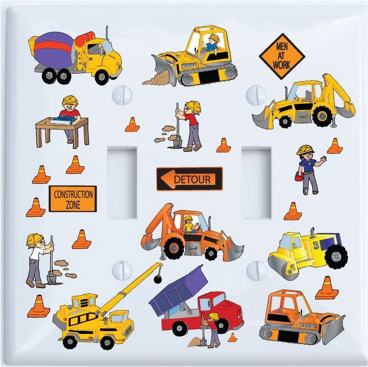 Nylon Double Rocker Construction Light Switch Plates Covers ...