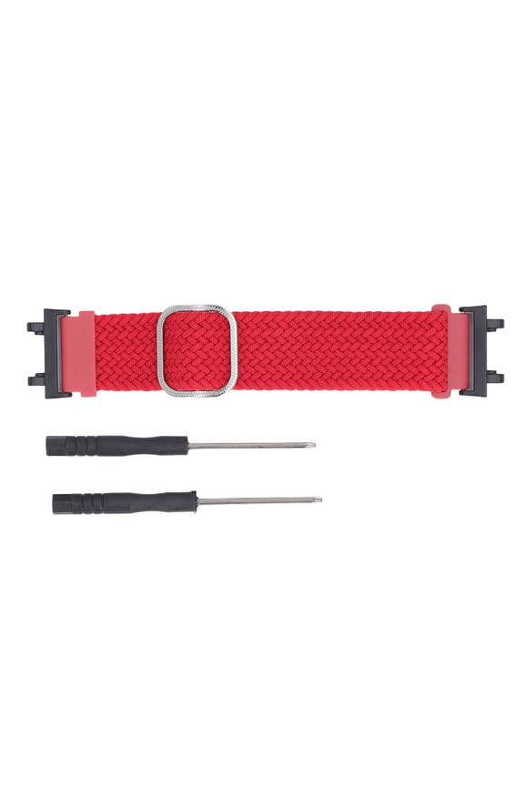 Nylon Elastic Watch Wristband for Amazfit Active Edge A2212 Quick Release Adjustable Stretchy Braided Loop Strap with 2pcs Screwdrivers Red