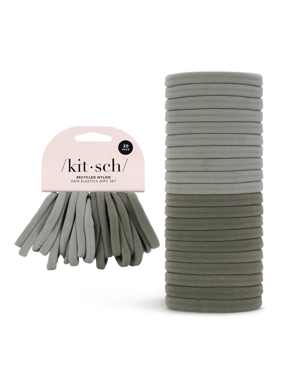 Recycled Nylon Hair Elastics 20 Piece Set - Eucalyptus
