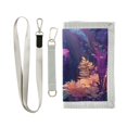 thumbnail image 1 of Nylon Fabric Wallet Compact Bifold With Zipper Coin Pocket Card Slots And Detachable Keychain Lanyard Colored Jellyfish, 1 of 6