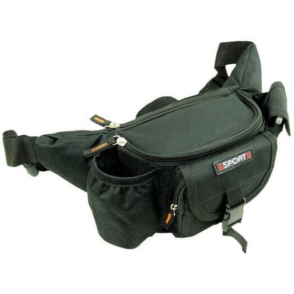 Nylon Fanny Pack Waist Bag with Water Bottle and Cell Phone Pouch 92-868 (C)