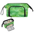 thumbnail image 1 of Nylon Fish Mouth Pencil Case with Large Capacity Zipper Pencil Pouch Green Ink Splatter Pattern Pencil Bag Organizers, 1 of 7