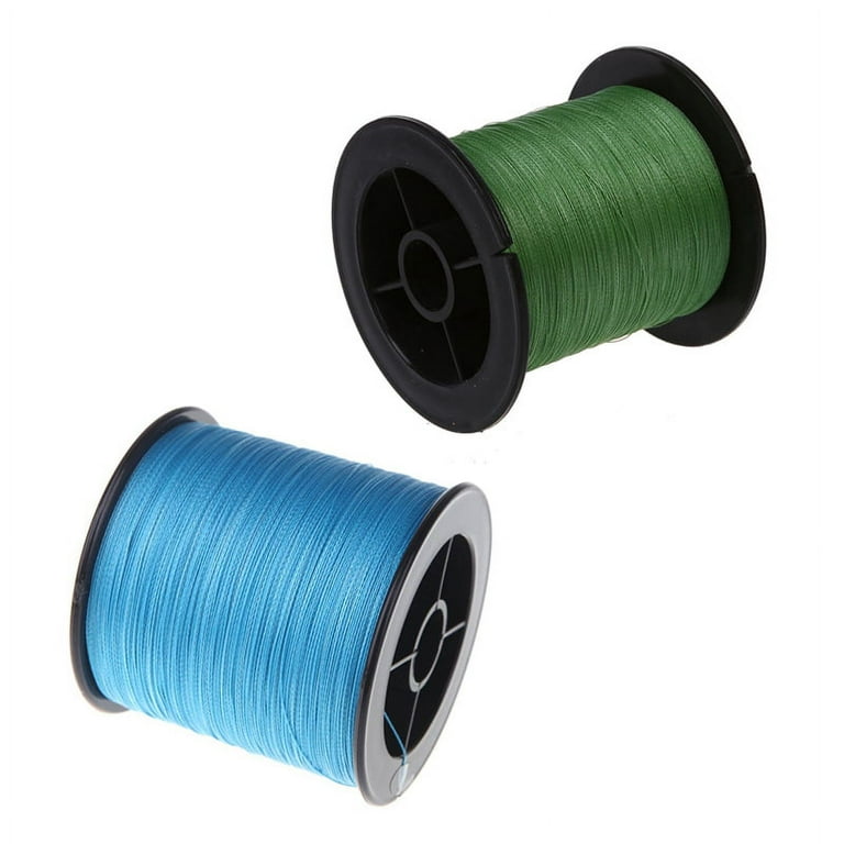 Nylon Fishing Wire Braid 12LB 5.5Kg 200M -Green with 500 M 30 LB 0.26mm  Fishing Line PE Braided 4 Strands Blue