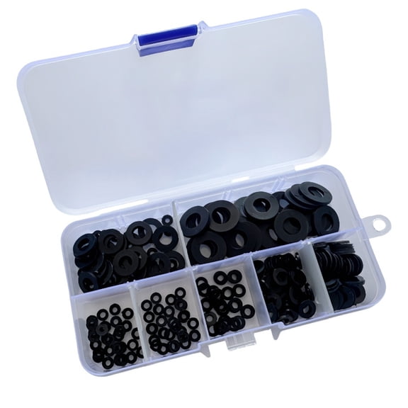 Nylon Flat Washers Spacer Insulation Gasket Ring For Screw, 350Pcs Nylon Plane Washer Assortment Set With Storage Box, Suitable For Mechanical Engineering, Electrical