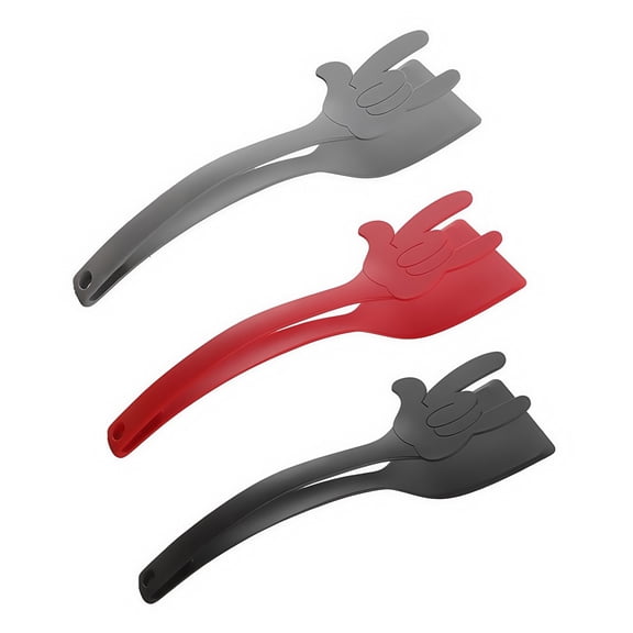 Nylon Flipping Tools Pack of 3 Flexible and Ergonomic Spatulas and Tongs Set