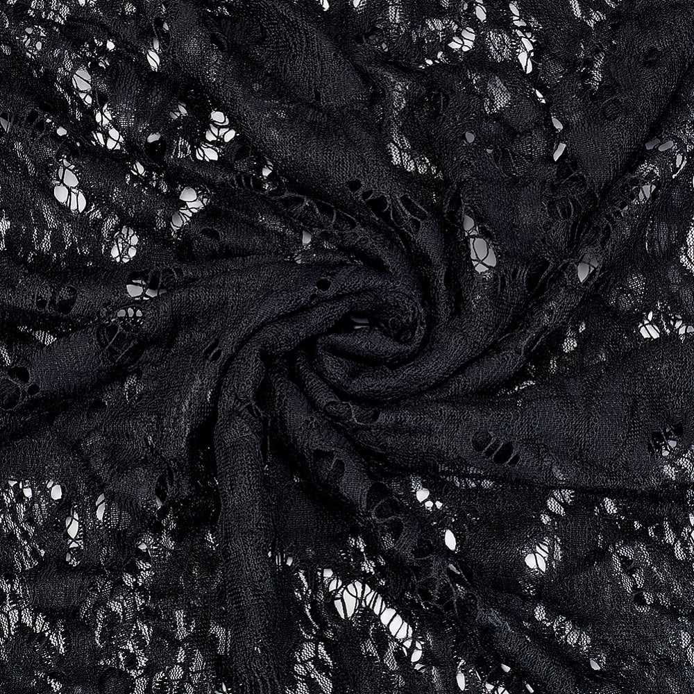 Nylon Flower Lace Ribbon Clothes Accessories Black 59-1/8 inch(1500mm) DIY
