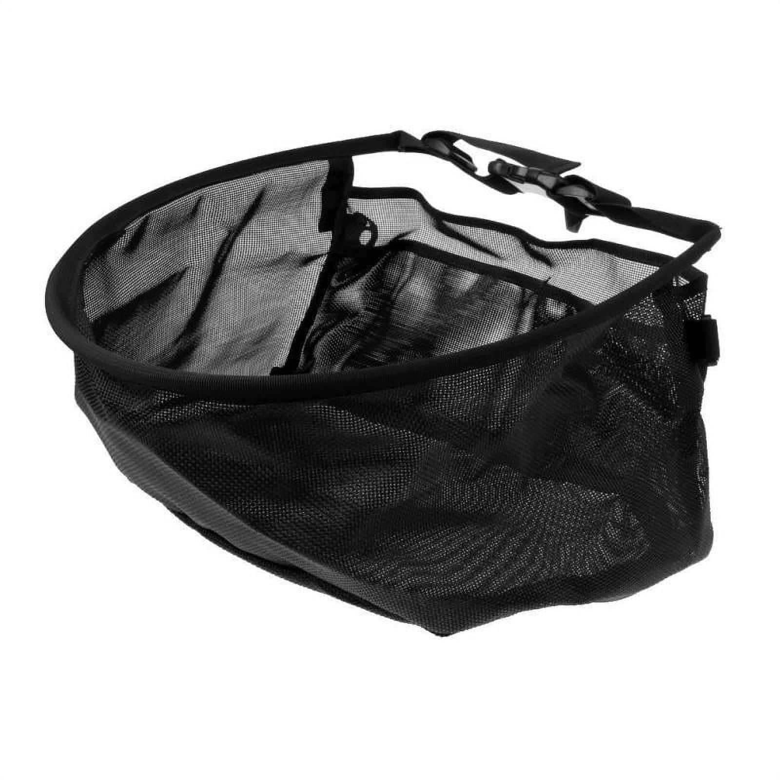 Nylon Fly Fishing Line Tray String Bag Nylon Mesh Stripping Basket Waist Net  with Two Pockets Black 