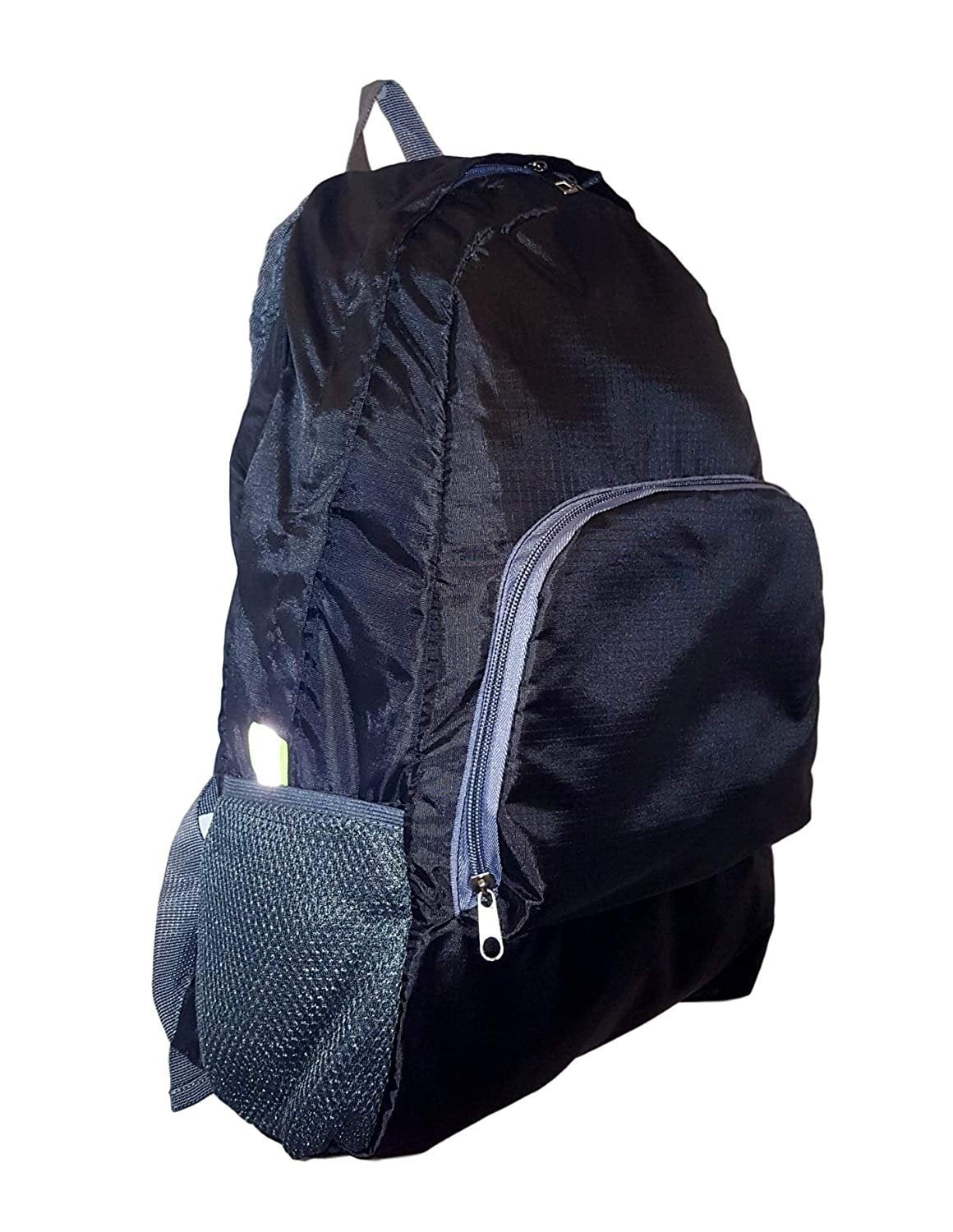 Nylon Foldable Lightweight Waterproof Travel Backpack Black