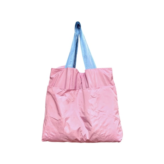 Nylon Foldable Reusable Shopping Bag,Waterproof Strong Load Bearing Grocery Tote,Washable Lightweight Portable Bag With Hidden Zipper Compartment,Eco Friendly Large Capacity Daily Travel Storage Bag