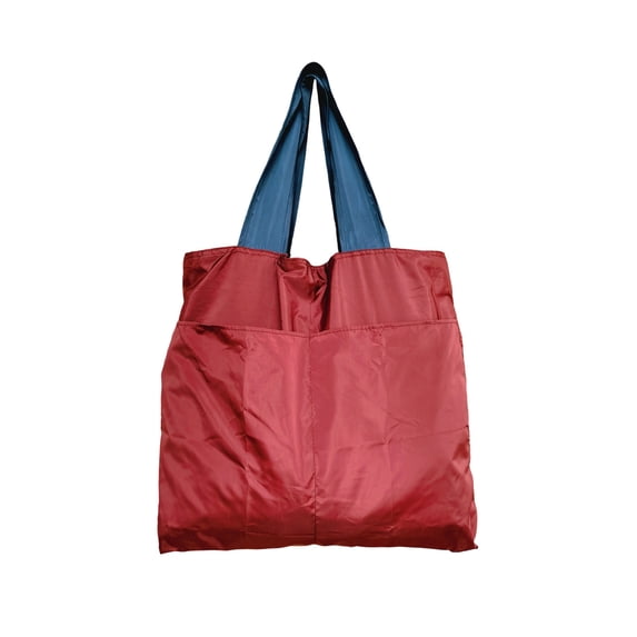 Nylon Foldable Reusable Shopping Bag,Waterproof Strong Load Bearing Grocery Tote,Washable Lightweight Portable Bag With Hidden Zipper Compartment,Eco Friendly Large Capacity Daily Travel Storage Bag